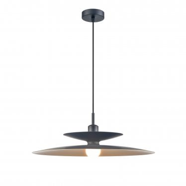 Cymbal Pendant - Matt Black & Brushed Gold