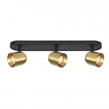 Encore 3 Light Spotlight - Matt Black & Brushed Brass