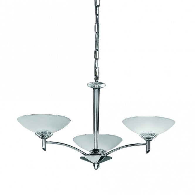 Franklite Franklite Fizz 3 Light Pendant - Chrome & Satin Opal Glass