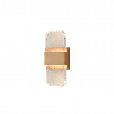 Frost Small LED Wall Light - Aged Brass