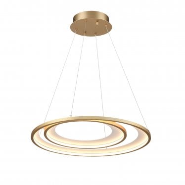 Halo 600mm LED Pendant - Matt Gold