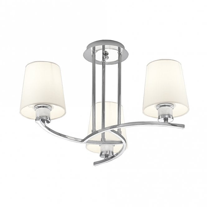 Franklite Franklite Hexx 3 Flush Fitting - Chrome & Cream Shade