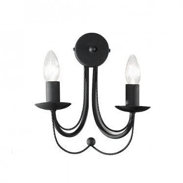 Philly 2 Light Wall Bracket - Iron & Satin Black