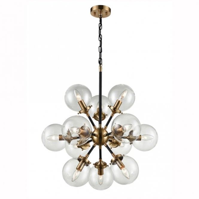 Franklite Franklite Reaction 12 Light Fitting - Matt Black & Antique Gold