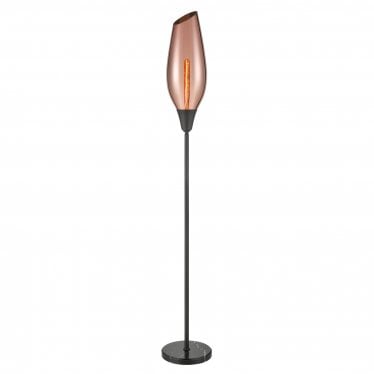 Taper Floor Lamp - Copper Glass