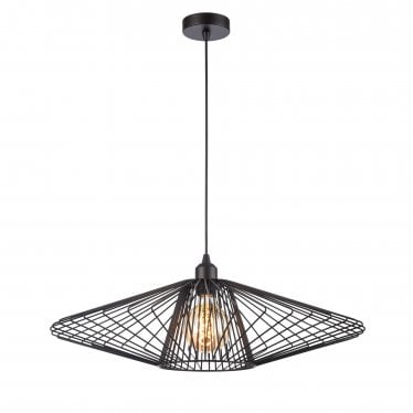 Thatch Large Pendant - Matt Black