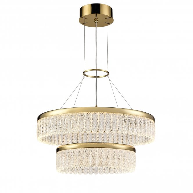 Franklite Franklite Victoria 34W Double Tier LED Pendant - Gold