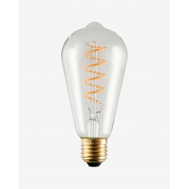 E27 LED 3.2W Pear Shaped Spiral Filament Bulb - 2200K - Dimmable