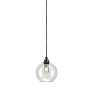 Hereford Bathroom Clear Glass Globe Pendant Light - Medium (Various Colour Options)