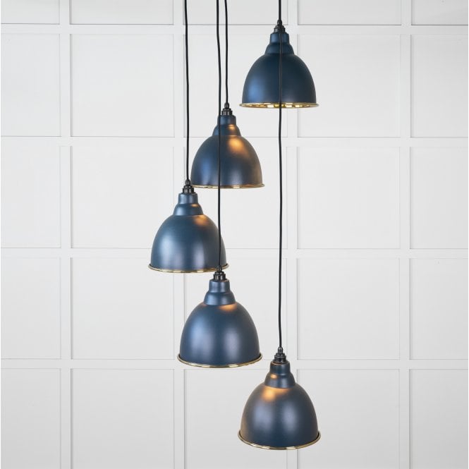 From The Anvil From The Anvil Hammered Brass Brindley Cluster Pendant - Dusk (Dark Blue/Grey)