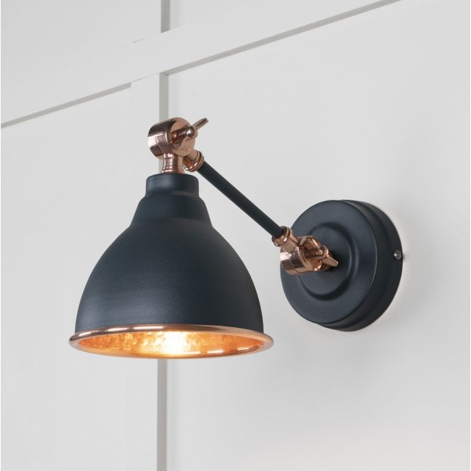 From The Anvil From The Anvil Hammered Copper Brindley Wall Light - Soot (Dark Grey)