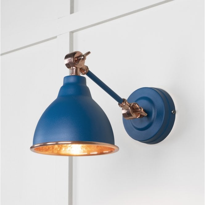 From The Anvil From The Anvil Hammered Copper Brindley Wall Light - Upstream (Blue)