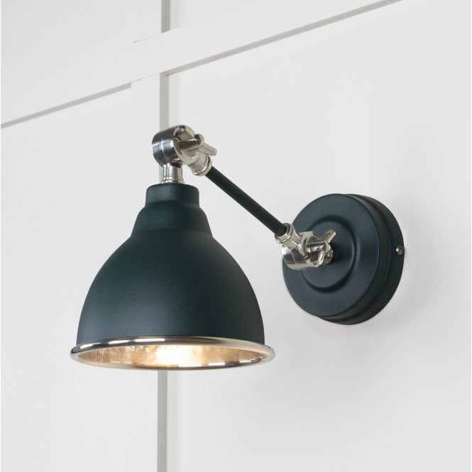 From The Anvil From The Anvil Hammered Nickel Brindley Wall Light - Dingle (Rich Green)