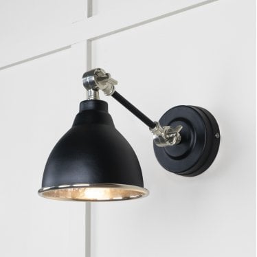 Hammered Nickel Brindley Wall Light - Elan Black