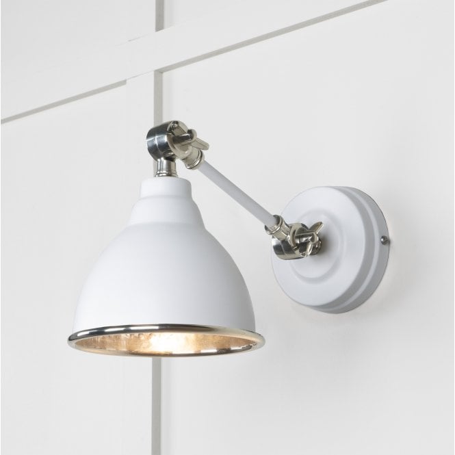 From The Anvil From The Anvil Hammered Nickel Brindley Wall Light - Flock (Matt White)