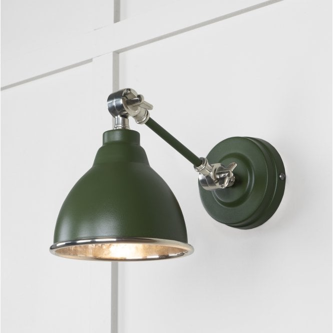 From The Anvil From The Anvil Hammered Nickel Brindley Wall Light - Heath (Earthy Green)