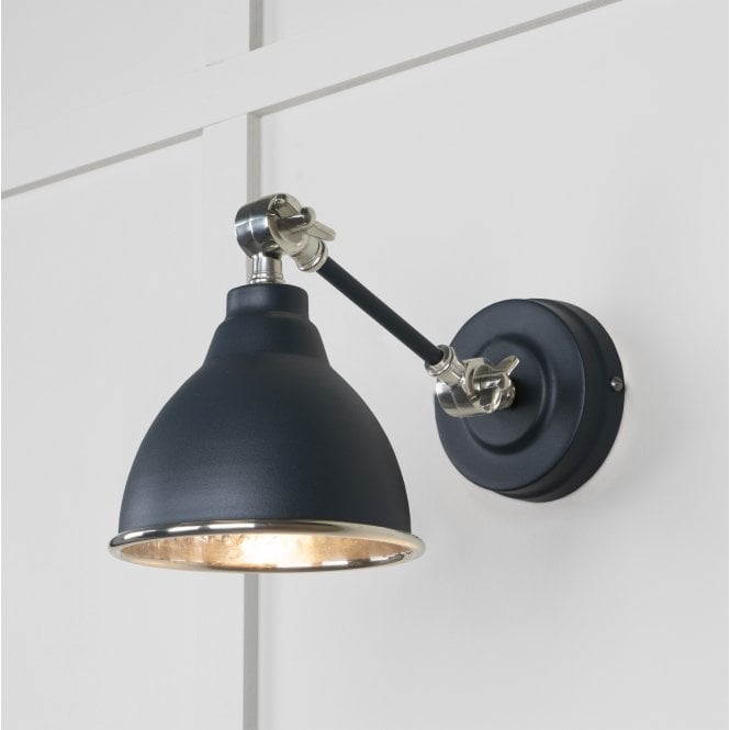 From The Anvil From The Anvil Hammered Nickel Brindley Wall Light - Soot (Dark Grey)