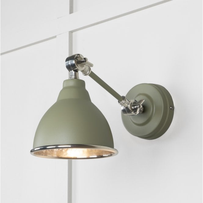 From The Anvil From The Anvil Hammered Nickel Brindley Wall Light - Tump (Pale Green)