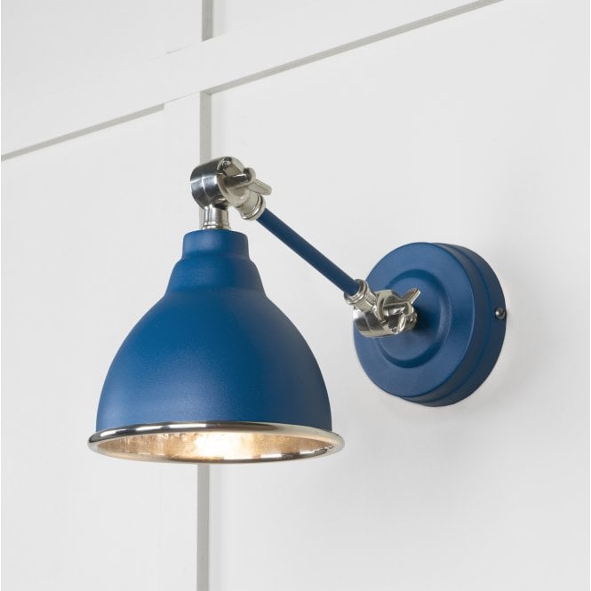 From The Anvil From The Anvil Hammered Nickel Brindley Wall Light - Upstream (Blue)