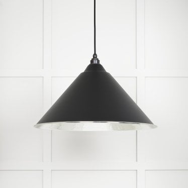 Hammered Nickel Hockley Pendant - Elan Black