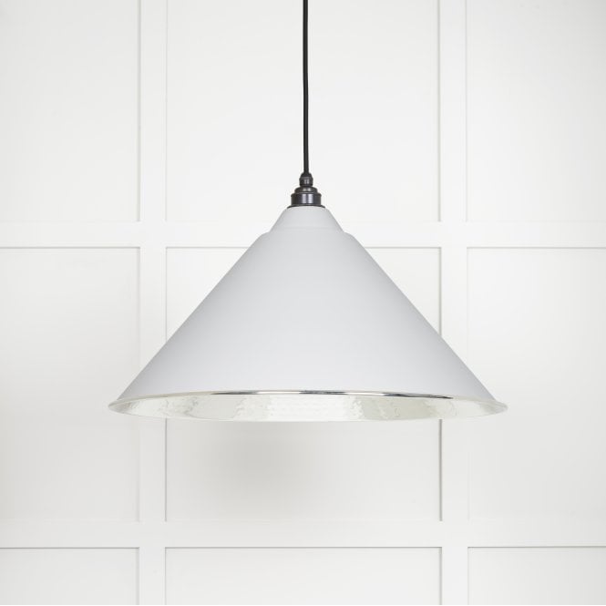 From The Anvil From The Anvil Hammered Nickel Hockley Pendant - Flock (Matt White)