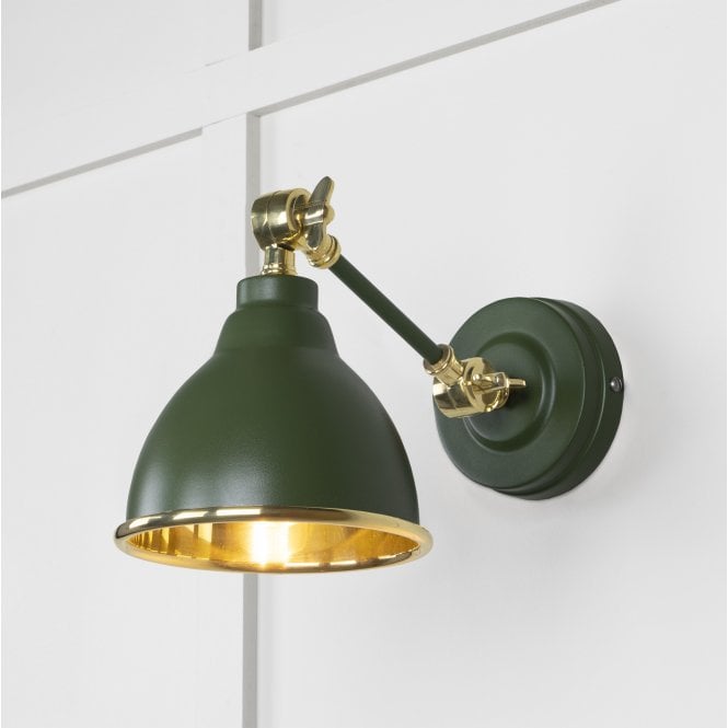 From The Anvil From The Anvil Smooth Brass Brindley Wall Light - Heath (Earthy Green)