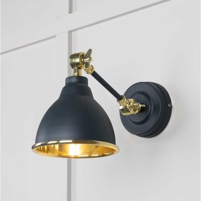 From The Anvil From The Anvil Smooth Brass Brindley Wall Light - Soot (Dark Grey)