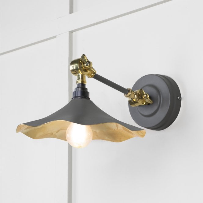 From The Anvil From The Anvil Smooth Brass Flora Wall Light - Bluff (Warm Grey)