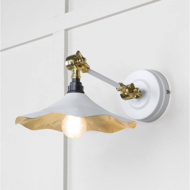 From The Anvil From The Anvil Smooth Brass Flora Wall Light - Flock (Matt White)