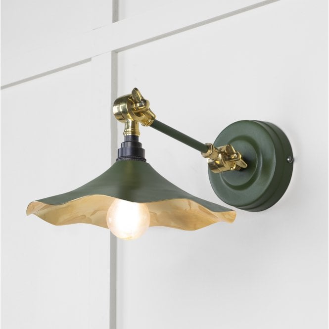 From The Anvil From The Anvil Smooth Brass Flora Wall Light - Heath (Earthy Green)