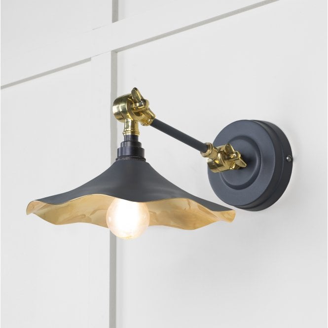 From The Anvil From The Anvil Smooth Brass Flora Wall Light - Slate (Mid Grey)