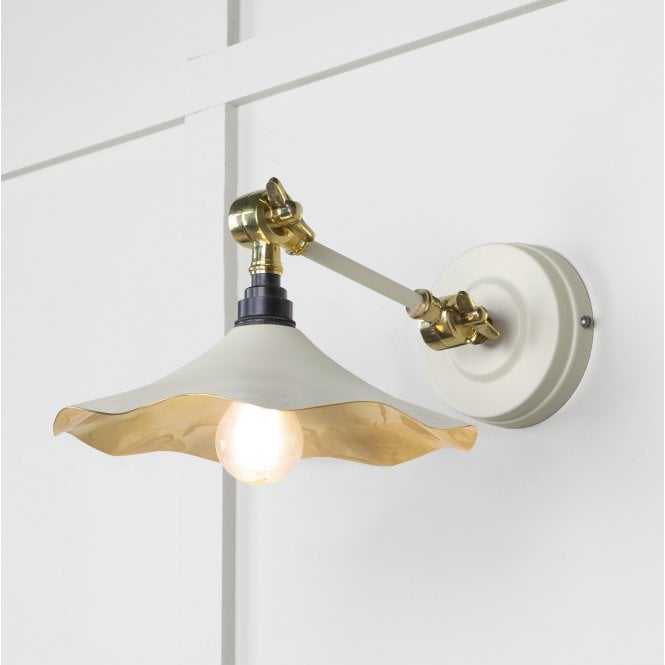 From The Anvil From The Anvil Smooth Brass Flora Wall Light - Teasel (Off White/Cream)