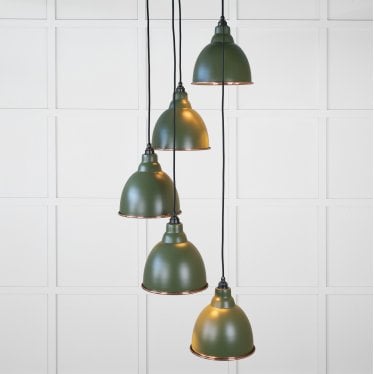 Smooth Copper Brindley Cluster Pendant - Heath (Earthy Green)