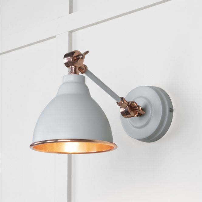 From The Anvil From The Anvil Smooth Copper Brindley Wall Light - Birch (Pale Grey)