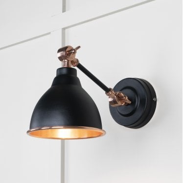 Smooth Copper Brindley Wall Light - Elan Black