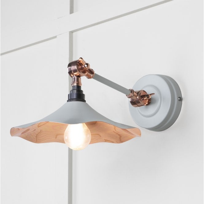 From The Anvil From The Anvil Smooth Copper Flora Wall Light - Birch (Pale Grey)