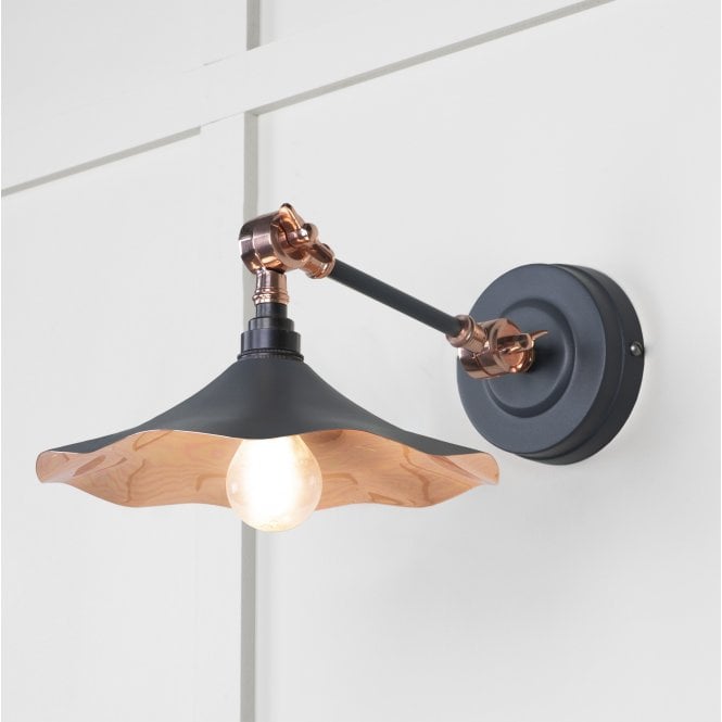 From The Anvil From The Anvil Smooth Copper Flora Wall Light - Slate (Mid Grey)