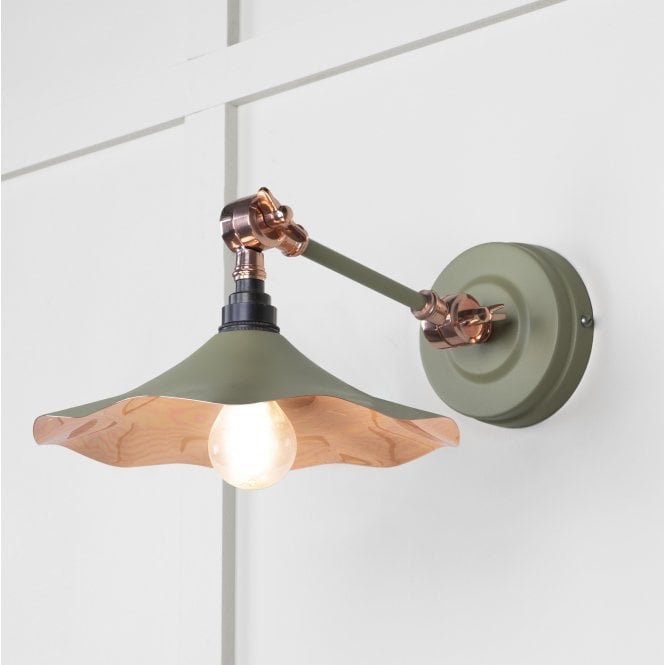 From The Anvil From The Anvil Smooth Copper Flora Wall Light - Tump (Pale Green)