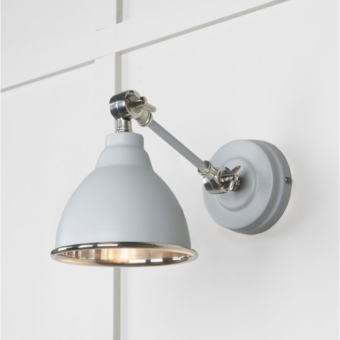 From The Anvil From The Anvil Smooth Nickel Brindley Wall Light - Birch (Pale Grey)