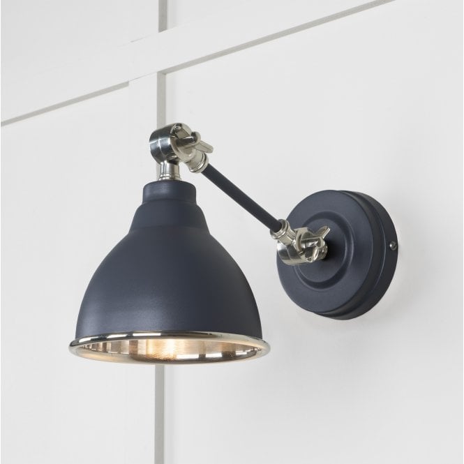 From The Anvil From The Anvil Smooth Nickel Brindley Wall Light - Slate (Mid Grey)