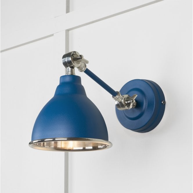 From The Anvil From The Anvil Smooth Nickel Brindley Wall Light - Upstream (Blue)