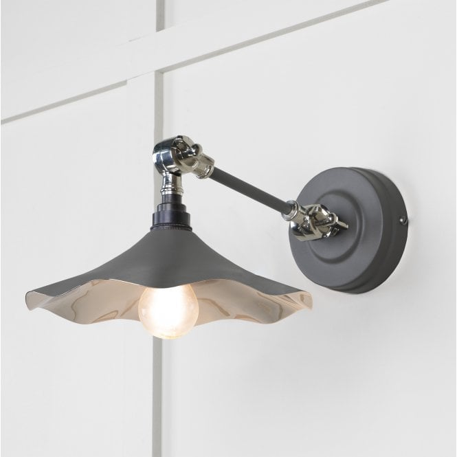 From The Anvil From The Anvil Smooth Nickel Flora Wall Light - Bluff (Warm Grey)