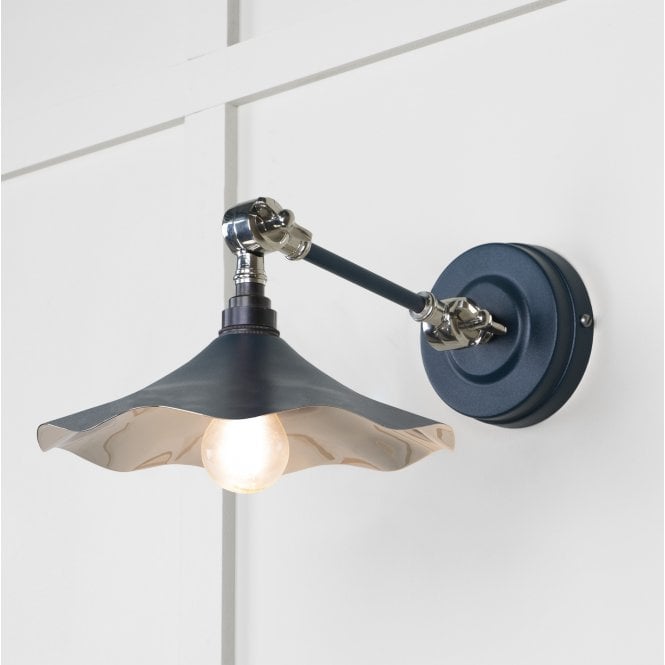 From The Anvil From The Anvil Smooth Nickel Flora Wall Light - Dusk (Dark Blue/Grey)