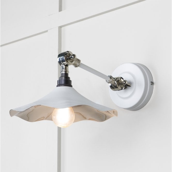 From The Anvil From The Anvil Smooth Nickel Flora Wall Light - Flock (Matt White)