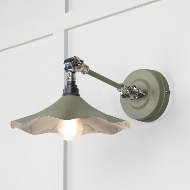 From The Anvil From The Anvil Smooth Nickel Flora Wall Light - Tump (Pale Green)