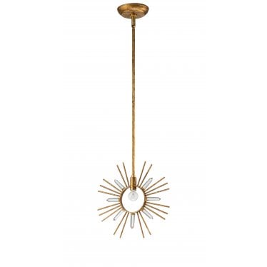 Sun King 1 Light Pendant - Gold Leaf