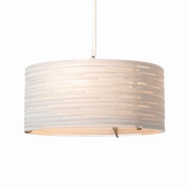 Scraplights Drum18 Pendant with Glass Diffuser- White - 45cm Diameter