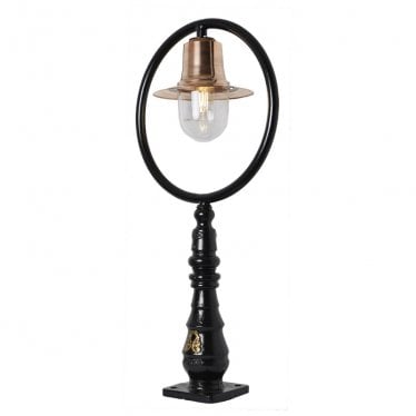 Classic Railway Style 1.21m Pedestal Light - Cast Iron, Steel & Copper Head