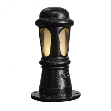 Decorative 0.43m Bollard Light With Frosted Lens - Cast Iron