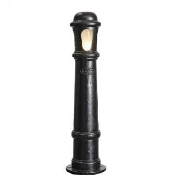 Decorative 0.95m Bollard Light With Frosted Lens - Cast Iron